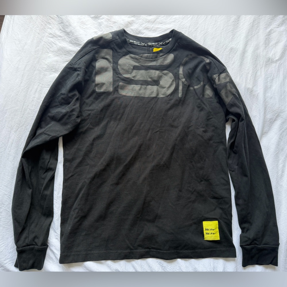 Nike ISPA Black Long Sleeve Tee with Graphic Design